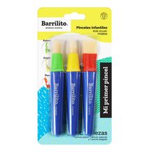 Pinceles Infantiles Barrilito 3 piezas