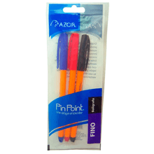 Bolígrafos Azor Pint Point Punto Fino Multicolor 3 piezas