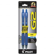 Bolígrafos Retractiles Pilot G2 Punto Fino Azul 2 piezas