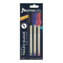 Bolígrafos Norma Punto Medio Multicolor 3 piezas