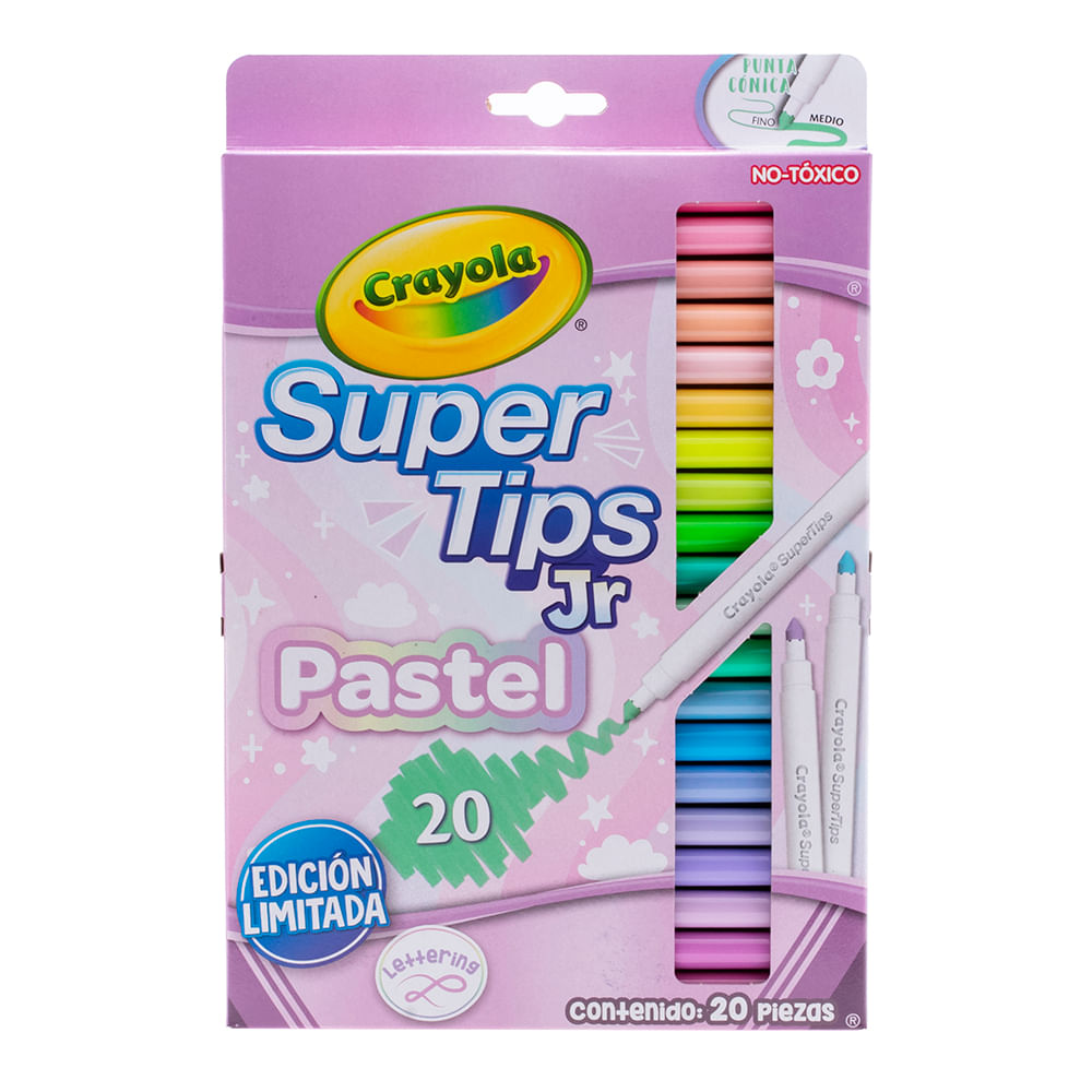Plumones Crayola Super Tips Jr Pastel 20 piezas OfficeMax