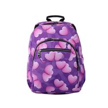 Mochila Totto Acuarela Morada Corazones