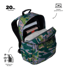 Mochila Totto Acuarela Camuflaje Verde