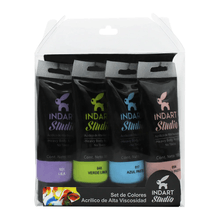 Set de Colores Acrílicos Indart Pastel 4 piezas 100mlc/u