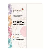 Etiqueta Tamaño Carta Pochteca Transparente 20 hojas