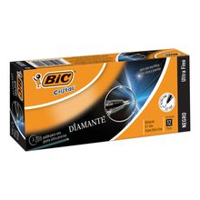 Bolígrafos Bic Cristal Punto Ultra Fino Negro 12 pzas