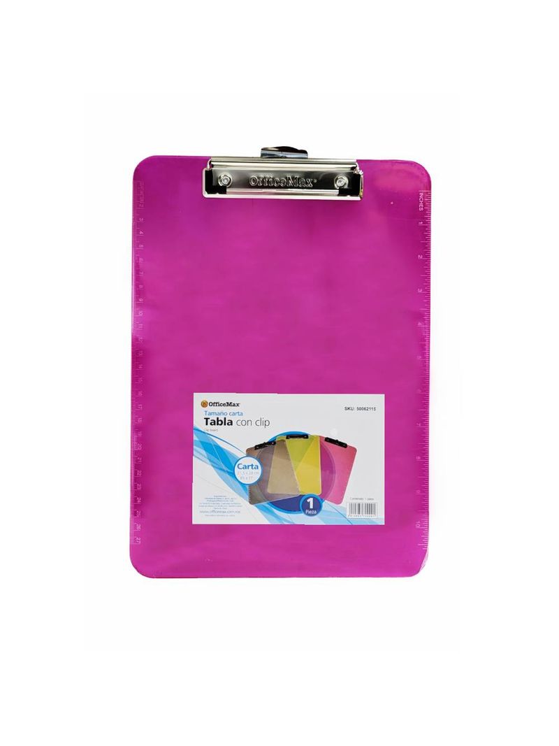 Tabla Sujetadocumentos Tamano Carta OfficeMax Acrilico Varios Colores 1 pieza Accesorios de Oficina OfficeMax