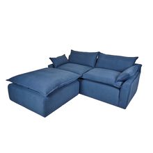Sofá de 3 Plazas y Taburete Alterego Pit Azul Navy