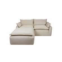 Sofá de 3 Plazas y Taburete Alterego Beige
