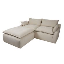 Sofá de 3 Plazas y Taburete Alterego Beige
