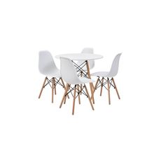 Set de Mesa Chad Blanca y 4 Sillas Oslo Blanca Alterego