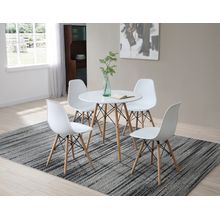 Set de Mesa Chad Blanca y 4 Sillas Oslo Blanca Alterego