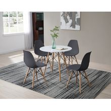Set de Mesa Chad Blanca y 4 Sillas Oslo Gris Alterego