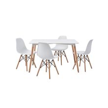 Set de Mesa London Blanca y 4 Sillas Oslo Blancas Alterego