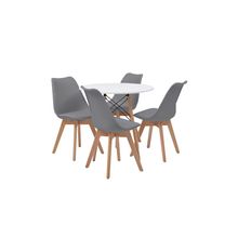 Set de Mesa Chad Blanca y 4 sillas Helsinki Gris Alterego