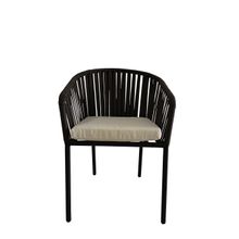 Silla de Exterior con Cojín Alterego Mikonos Negra