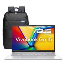 Laptop Asus Vivobook Go 15" Core i3 SSD 256GB RAM 8GB Windows 11 Silver con Mochila