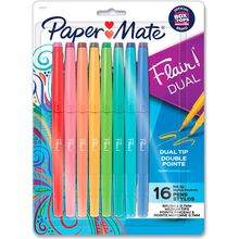 Plumígrafos Paper Mate Flair Doble Punta 16 piezas