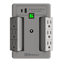 Supresor de Picos con USB-C y USB-A Koblenz SS-2000 USBAC