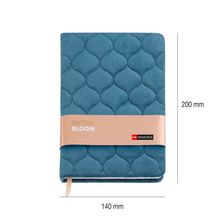 Cuaderno A5 Punteado Miquel Rius British Bloom Acolchado Terciopelo Azul 80 hojas