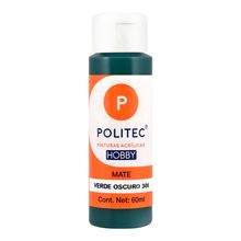 Pintura Acrílica Politec Hobby Mate 306 Verde Obscuro 60ml