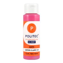 Pintura Acrílica Politec Hobby Mate 323 Carmín Claro 60ml