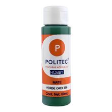 Pintura Acrílica Politec Hobby Mate 330 Verde Oro 60ml