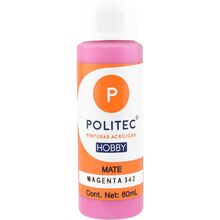 Pintura Acrílica Politec Hobby Mate 342 Magenta 60ml