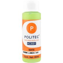 Pintura Acrílica Politec Hobby Mate 345 Verde Limón 60ml