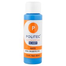 Pintura Acrílica Politec Hobby Mate 313 Azul Celeste 60ml