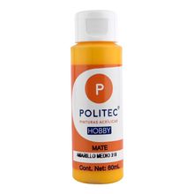 Pintura Acrílica Politec Hobby Mate 318 Amarillo Medio 60ml