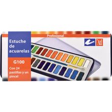 Pinturas Acuarela Atl Pincel y 24 Pastillas