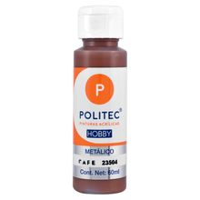 Pintura Acrílica Politec Hobby Metálico 504 Café 60ml