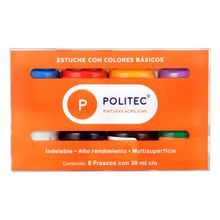 Pinturas Acrílicas Politec Colores Básicos 8 piezas 30ml c/u