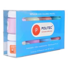 Pinturas Acrílicas Politec Colores Pastel 8 piezas 30ml c/u