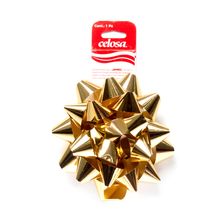 Moño Estrella Janel Celosa Jumbo Metálico Dorado