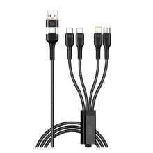 Cable 4 en 2 STF USB-C a Micro USB, USB-C y Lightning Negro 1.8m