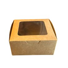 Cajas de Cartón con Ventana Autoarmable 16x16x7.5cm 100 piezas