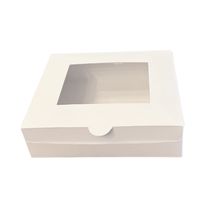 Cajas de Cartón con Ventana Autoarmable Blancas 21x18x6cm 50 piezas