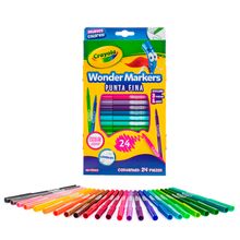 Plumones Crayola Wonder Markers Punta Fina 24 piezas