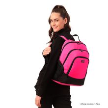 Mochila Mujer Kuat L Escolar Rosado Y Negro