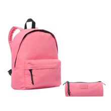 Mochila Escolar Pack X 2 + Lapicera Kalex Rosa