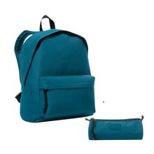 Mochila Escolar Pack X 2 + Lapicera Kalex Azul