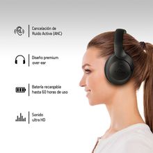 Audífonos Inalámbricos Bluetooth con Cancelación de Ruido Negro