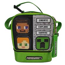 Lonchera Ruz Minecraft Steve Alex y Creeper