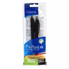 Bolígrafos Retráctiles Azor PinPoint Punto Mediano Tinta Negra 2 piezas