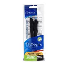 Bolígrafos Retráctiles Azor PinPoint Punto Mediano Tinta Azul 2 piezas