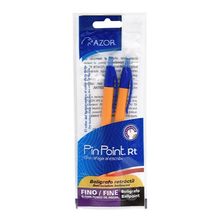 Bolígrafos Retráctiles Azor PinPoint Punto Fino Tinta Azul 2 piezas