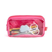Lapicera Doble Zipit Flores Rosa