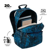 Mochila Totto Acuarela Urban Graffiti Azul